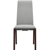 Polsterstuhl STRESSLESS "Laurel", grau (grau dinamica, walnuss), B:57cm H:105cm T:60cm, Microfaser DINAMICA (88% Polyester, 12% Polyurethan), Stühle, Polsterstuhl, High Back, Größe M, mit abgerundeten Beinen in Walnuss