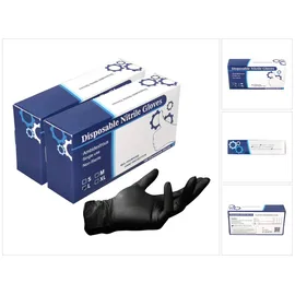 Toolbrothers Nitril Einweg Handschuhe in Spenderbox Schwarz / Black 200 Stück Größe L / Large - nicht Steril