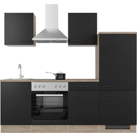 Flex-Well Küche »Capri«, mit und ohne E-Geräten erhältlich, Gesamtbreite 220 cm, schwarz