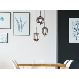 meineWunschleuchte Rauchglas 3-flg. Ø 46 cm rund schwarz