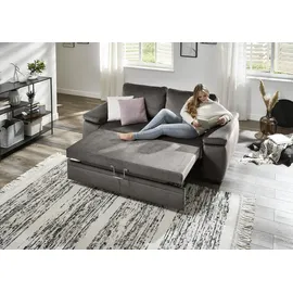 die planbar Schlafsofa DIE PLANBAR "MP-PD19021", grau (anthrazit), B:196cm H:90cm T:100cm, 100% Polyester, Sofas, Schlafsofa, mit Längsschläferfunktion 140x210 cm