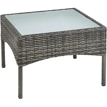 Estexo Polyrattan Beistelltisch Loungetisch Gartentisch Balkontisch Anthrazit-Grau