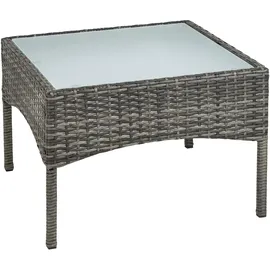 Estexo Polyrattan Beistelltisch Loungetisch Gartentisch Balkontisch Anthrazit-Grau