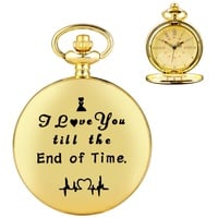 Gravierte Taschenuhr für Liebhaber, I Love You Till The End of Time, für Freund, Freundin, Liebhaber, Ehemann, Geschenk, Geburtstagsgeschenk, Valentinstagsgeschenk von der Ehefrau