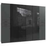 WIMEX Modante Kleiderschrank, Graphitfarben, schwarz - 270x208x58 cm