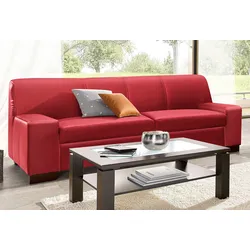 3-Sitzer DOMO COLLECTION "Norma zeitlos, kubisch und elegant, komfortabel, flache Armlehnen", rot, B:212cm H:74cm T:85cm, Sofas