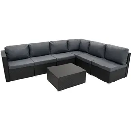 MONSTER SHOP Rattan Modular Set 7-tlg. Schwarz