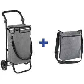 Maximex Einkaufs-Trolley grau 45 x 95 x 28 cm