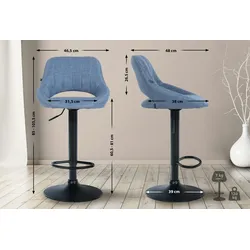 CLP Barhocker Milet Stoff blau/schwarz