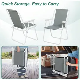 Woltu Campingstuhl 2er Set Dunkelgrau