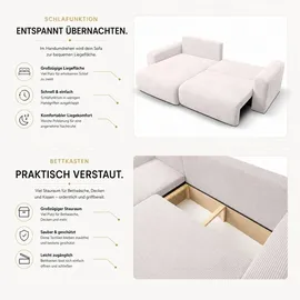 venasi Eckcouch Cord 2-Sitzer Beige