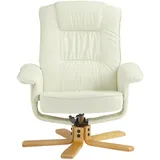 Idimex Relaxsessel Charly Kunstleder 76 x 87 x 61 cm Weiß mit Hocker