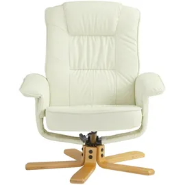 Idimex Relaxsessel Charly Kunstleder 76 x 87 x 61 cm Weiß mit Hocker