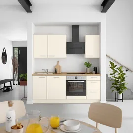Nobilia Küchenleerblock Touch, Eiche, Magnolie, Metall, 3 Schubladen, nur wie online abgebildet bestellbar, 210 cm, Blauer Engel, Pefc, Goldenes M, Made in Germany, DGM-Klimapakt, seitenverkehrt erhältlich, vormontierter Korpus, Küchen, Küchenzeilen &