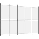 vidaXL 5-tlg. Paravent Weiß 250x180 cm Stoff