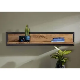 Massivmoebel24 Wandregal 120 x 22 x 24 cm Wildeiche natur geölt Beige