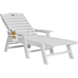 VEVOR Sonnenliege Gartenliege Strandliege Balkonliege Terrassenliege 181kg Weiß