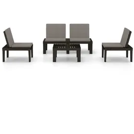 vidaXL Garten-Lounge-Set 4-tlg. grau