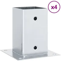 vidaXL Pfostenträger Quadratisch 4Stk. Silber 91x91mm Verzinkter Stahl