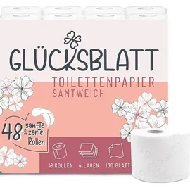 glücksblatt Toilettenpapier SAMTWEICH 4-lagig 48 Rollen x 130 Blatt