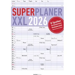 Superplaner XXL 8 Spalten - Kalender 2026