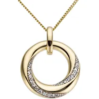 Ketten-Anhänger FIRETTI "Schmuck Geschenk Gold 585 Halsschmuck Anhänger für Halskette", weiß (gelbgoldfarben, silberfarben, weiß, w=weiß), Schmuckanhänger, Damen, 0,1 ct P2 = erkennbare Einschlüsse, Gelbgold 585-Diamanten, 1,85 g, Gelbgold 585, Diamanten, mit Brillanten