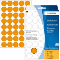 Herma Markierungspunkte Ø 19 mm, leuchtorange, 960 Etiketten, permanent