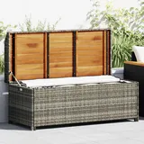 Gartenbank Mit Stauraum 120 Cm Poly Rattan Grau