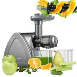 AAOBOSI Aobosi Slow Juicer Entsafter Gemüse und Obst Testsieger, Reversierfunktion,150w leisem Motor,Saftpresse Elektrisch mit Reinigungsbürste für hohe Saftausbeute, Grau- BPA Frei