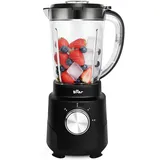 Bear Countertop Blender, 700 W Profi-Smoothie-Maker mit 1500 ml Mixbecher für Shakes, Smoothies und Saucen, 3 Stufenlos Einstellbare Geschwindigkeiten zum Zerkleinern von Eis und gefrorenen Früchten