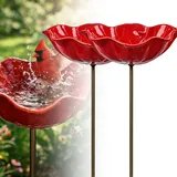 Bienentränke Blumes Für Den Garten, 1/2/3 Stück Bienenbäder Für Den Garten, Dekorative Metall Gartenstecker, Insektentränke Gartens Für Bienens Schmetterlingstränke, Vogeltränke Futterschale (2pcs)