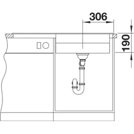 Blanco Zenar XL 6 S DampfgarPlus rechts felsgrau + Excenterbetätigung + InFino + Holzschneidbrett