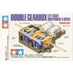 Tamiya 70168 Double Gearbox Kit, unabhängige Getriebe, 4 Übersetzungsverhältnisse, 2 Motoren, 3-6V