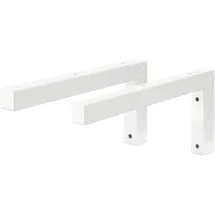 ML-Design Wandkonsole 2er Set L-Form 300x150 mm, Weiß Stahl, Waschtischhalterung, Wandhalterung Waschbecken,