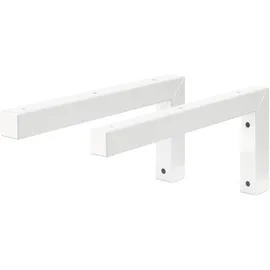 ML-Design Wandkonsole 2er Set L-Form 300x150 mm, Weiß Stahl, Waschtischhalterung, Wandhalterung Waschbecken,