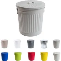 H&D Manufaktur Ascheeimer Metall Ø 29 cm x 31,5 cm 18 l grau