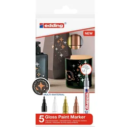 Glanzlack-Marker edding 751 metallic 1-2mm VE=8x5 Farben