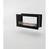 GLOW FIRE Ethanol Kamin Einsatz '2 Side ' | Ethanolkamineinsatz mit 3 Std. Brenndauer und 2 KW Heizleistung | BxHxT: 84,5x44,5x34 cm - Schwarz