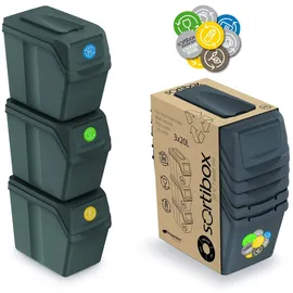 Prosperplast Sortibox 3x20 l Grau