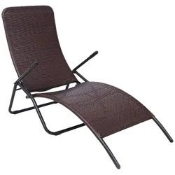 vidaXL Sonnenliege Klappbar Poly Rattan Braun
