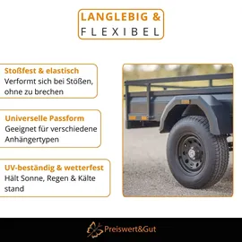 PRO PLUS 2x Kotflügel Anhänger 10 Zoll Rad im Set, Kunststoff Schutzblech für Anhänger Pferdeanhänger, Schmutzfänger, eckig mit Reflektor