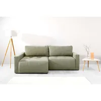 Ecksofa HOME AFFAIRE "Eibisch" Sofas Gr. B/H/T: 234cm x 90cm x 146cm, Struktur weich, Recamiere beidseitig montierbar, mit Bettfunktion und Bettkasten, beige L-Form mit Bettfunktion