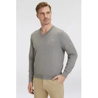 GANT V-Ausschnitt-Pullover »Classic Cotton V-Neck«, Gr. XL, Dark grey melange, , 95510262-XL