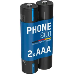 Telefon Akku AAA 800mAh 1,2V, 2 Stück, DECT EINHEITSGRÖSSE