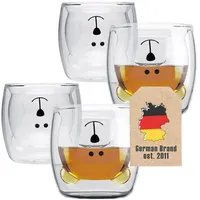Intirilife Doppelwandiges Thermo Glas Set 0,23 l 4-tlg.