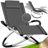 Kesser KESSER® Relaxliege Liegestuhl Gartenliege Gartenstuhl Klappstuhl faltbar Schwungliege Schaukelsessel ergonomische Relaxsessel wetterfest 180 kg Belastung 174 x 78 x 89 cm