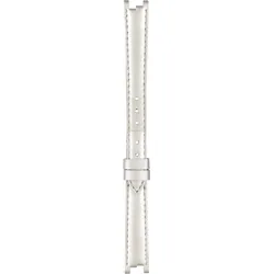 Tissot - Leder Flamingo Lederband Weiss Perlen, Ohne Schnalle T610036541 - genarbt,rind,weiß