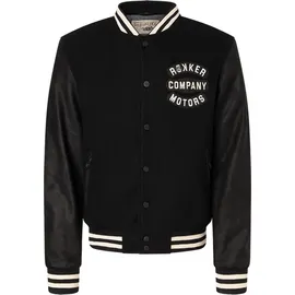Rokker College Motorradjacke Schwarz/Weiß L