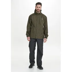 Regenanzug WEATHER REPORT "JAGGER", Kinder, Gr. XL, grün (olivgrün), 100% Polyester, bedruckt, unifarben, klassisch, Sportanzüge, mit umweltfreundlicher Beschichtung