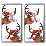 20 Taschentücher (2x 10) Taschentücher Rudolph/Rentier/Winter/Weihnachten